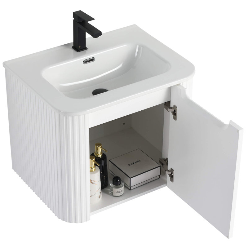 Meuble-lavabo moderne Caskvalley, Blanc