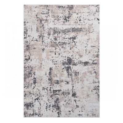 Tapis crème / brun / abstrait