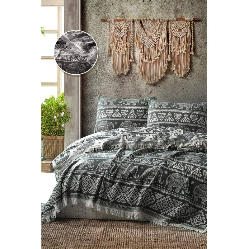 Housse de couette 100% coton Alsacia, Gris