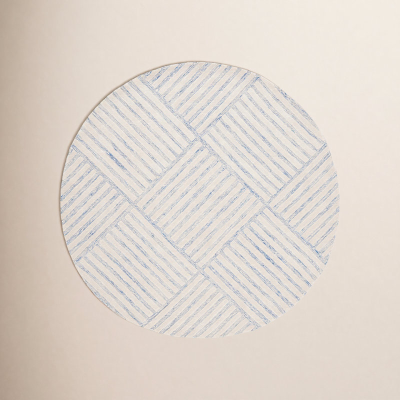 Asgari Wool Striped Indoor Rug, Round 6'