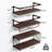 3+1 Tier Wall Mounted Rustic Wood Floating Shelf With Metal Frame And Towel Bar, Dark Brown