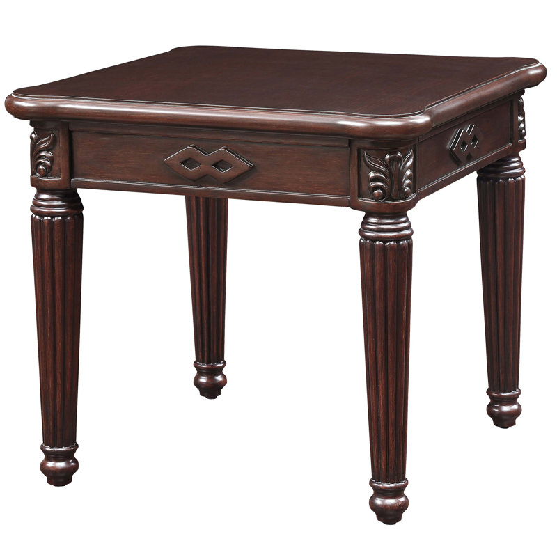 Arbaj Transitional Square End Table in Espresso