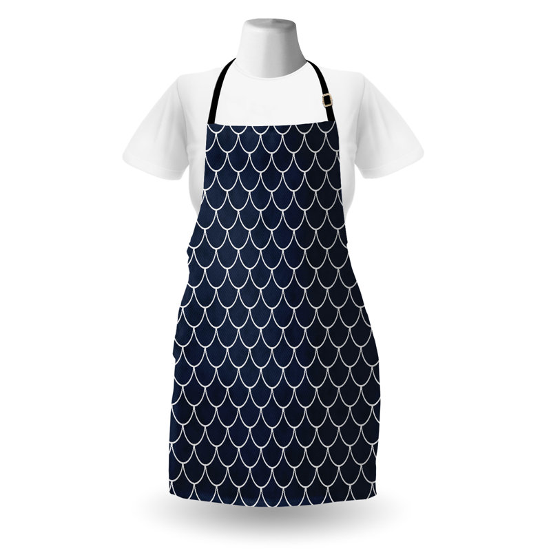 Tablier nautique East Urban Home unisexe, coquillage océan, taille adulte, blanc indigo
