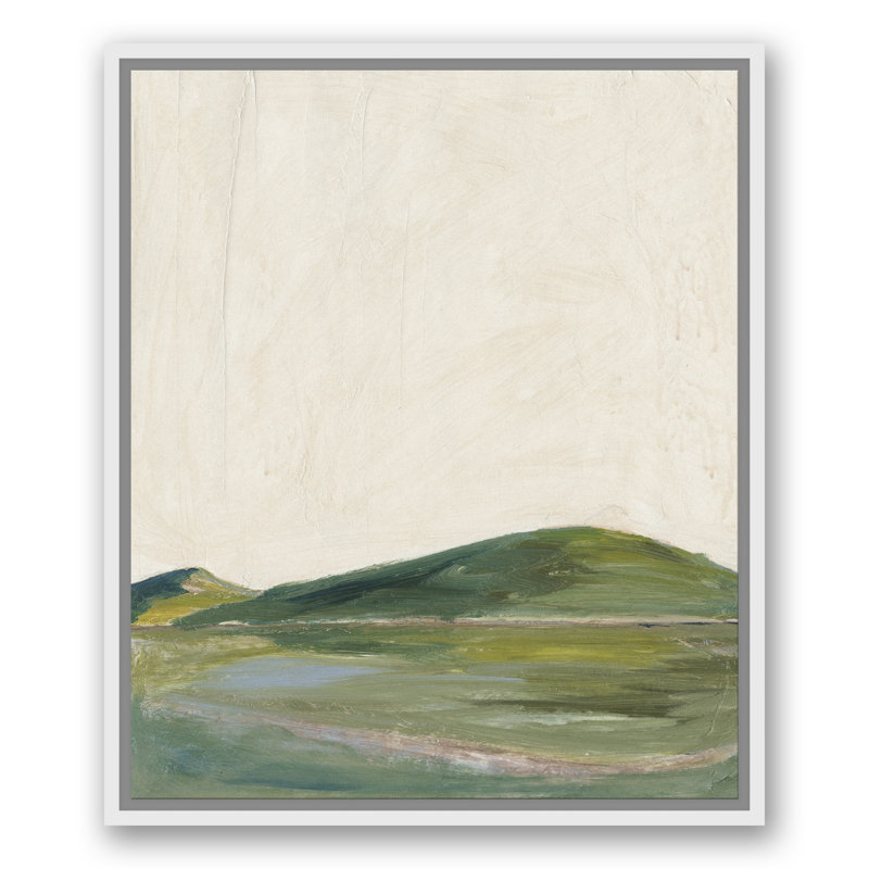 Abstrait vert - peinture, Toile à cadre flottant blanc, H 25,75 po x l 21,75 po x P 1,75 po