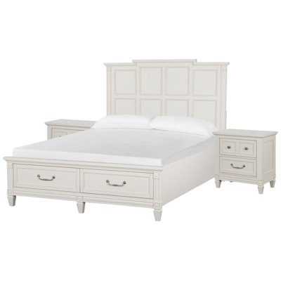 Panel Storage Bed With 2 Nightstands