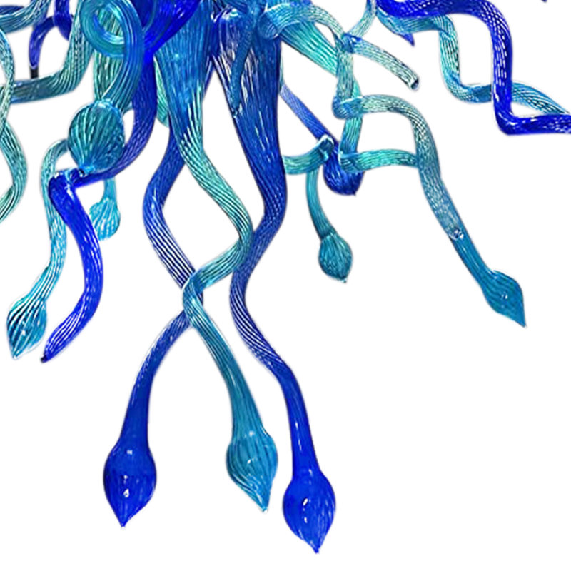 Lustre en verre soufflé à la main multicolore de style Murano avec ampoules DEL, 13