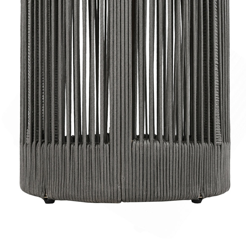 Table d'appoint d'extérieur en rotin et bois d'acacia - Meubles de patio pour balcon, jardin, balcon, Gris
