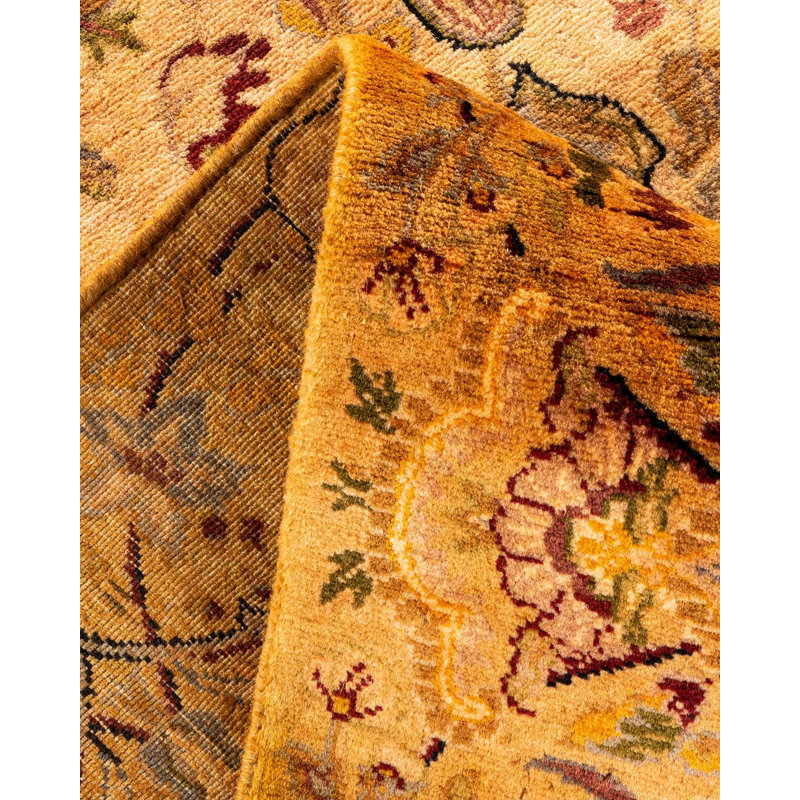 Tapis noué à la main Weirsky - unique en son genre - jaune Weirsky