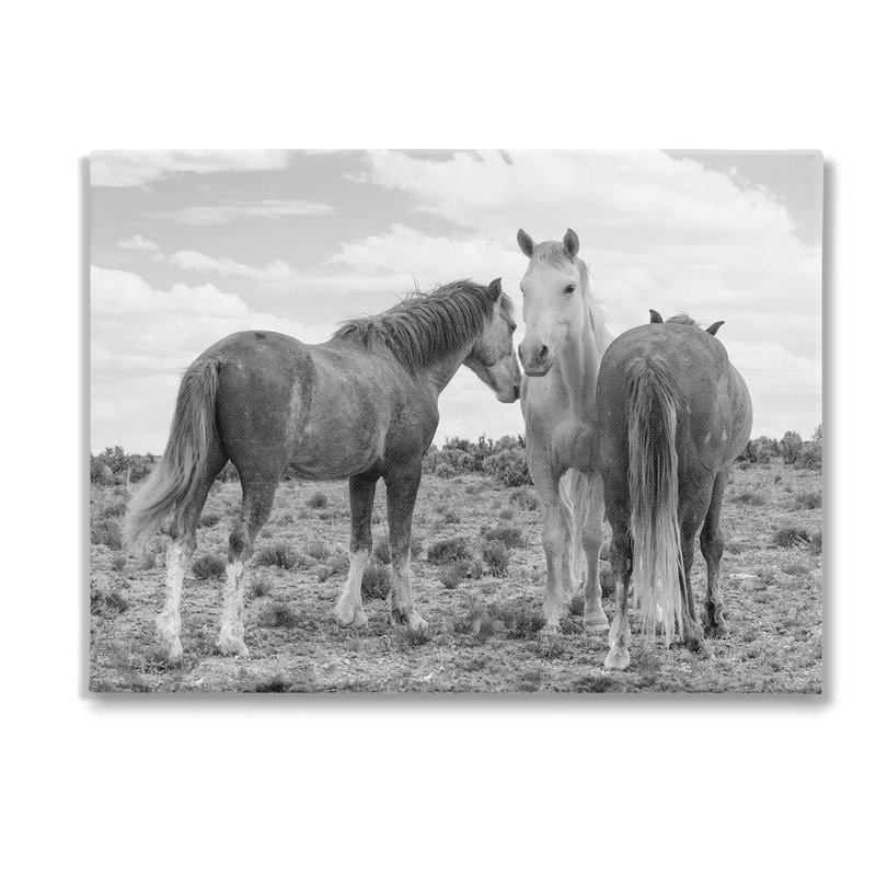 «Horse Trio in Desert», art mural sur toile par JG Studios, H 48 po x l 36 po