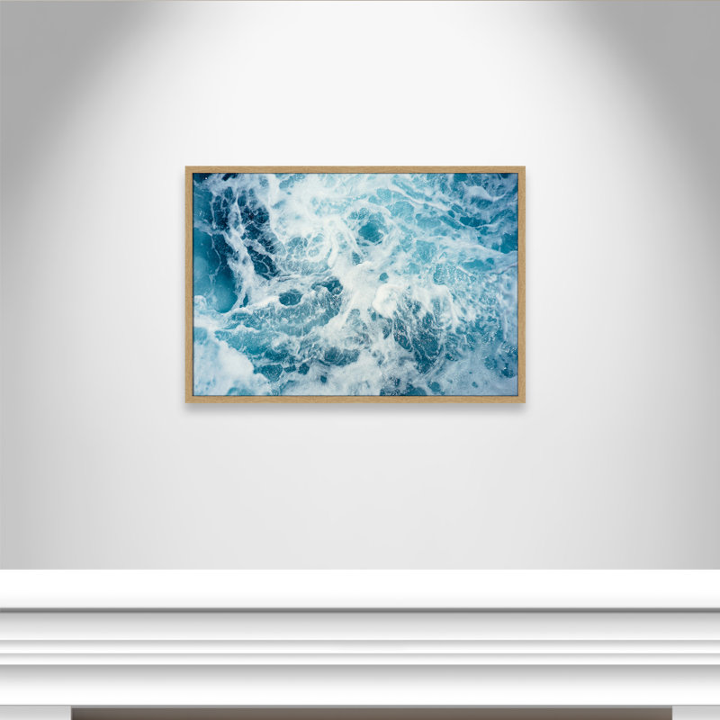 Océan bleu par Christopher Engstrom - impression d'un seul cadre photo, H 25,5 po x l 35,5 po x P 1,25 po, Encadré naturel