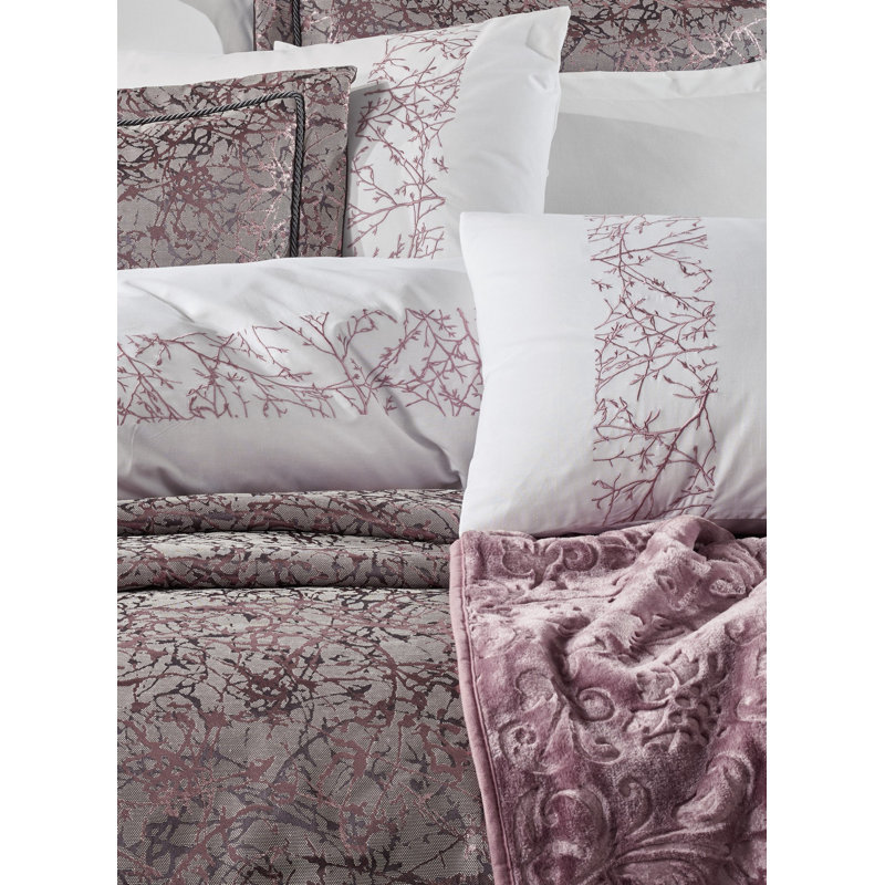 Luxe Mauve Metallic Jacquard Comforter Set