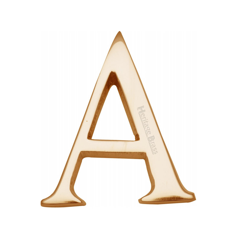 Heritage Brass Heritage Alphabet Rear Fix 5.1cm (2"), A, Polished Brass
