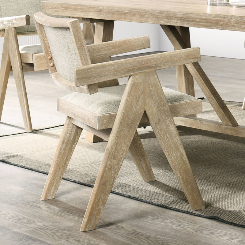 Chaise avec accoudoirs de salle à manger 2 pièces Modern, Chêne