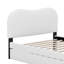 Lit plateforme tapissier simple avec lit gigogne et pieds en bois-1243782393-1243782392