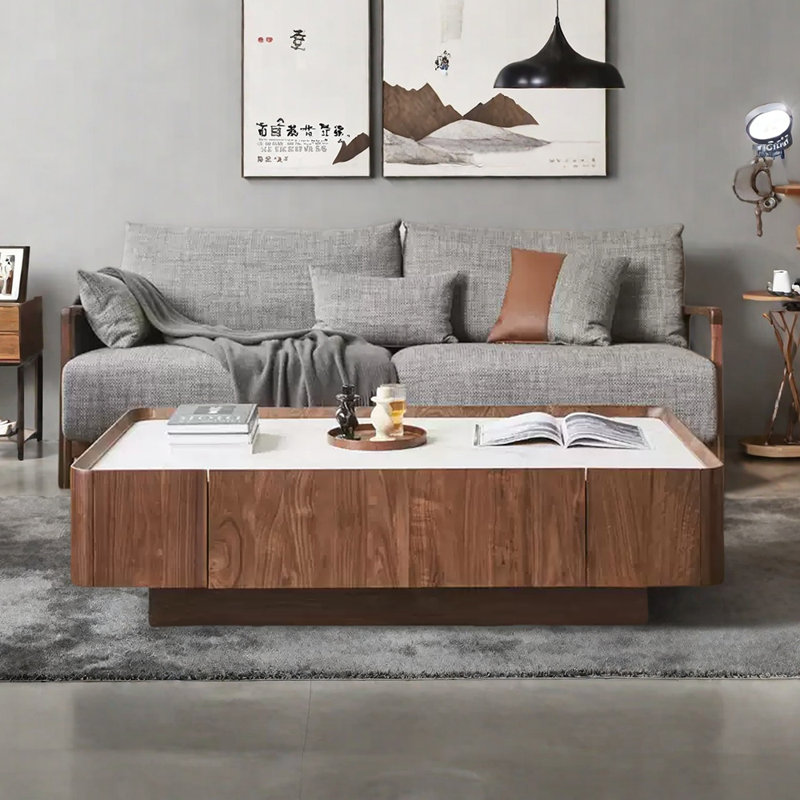 Solid wood minimalist modern coffee table
