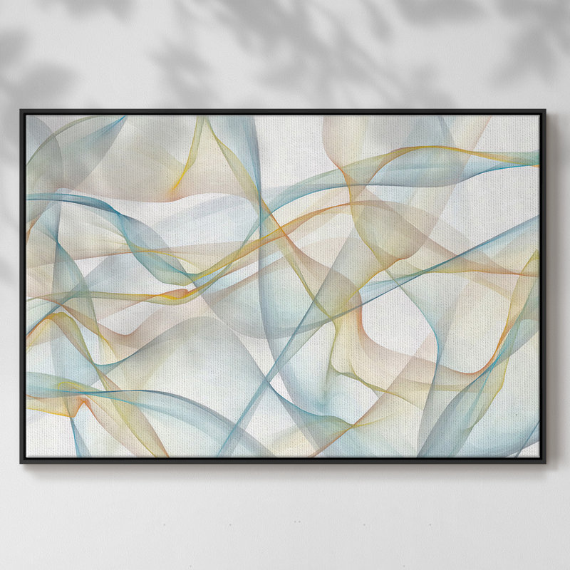 "Curves and Waves VI", reproduction d'art sur toile, H 25 po x l 37 po x P 2 po, Noir