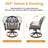 7-Piece Round Cast Aluminum Outdoor Patio Dining Set with Swivel Chairs & Brown Cushions & Umbrella Hole