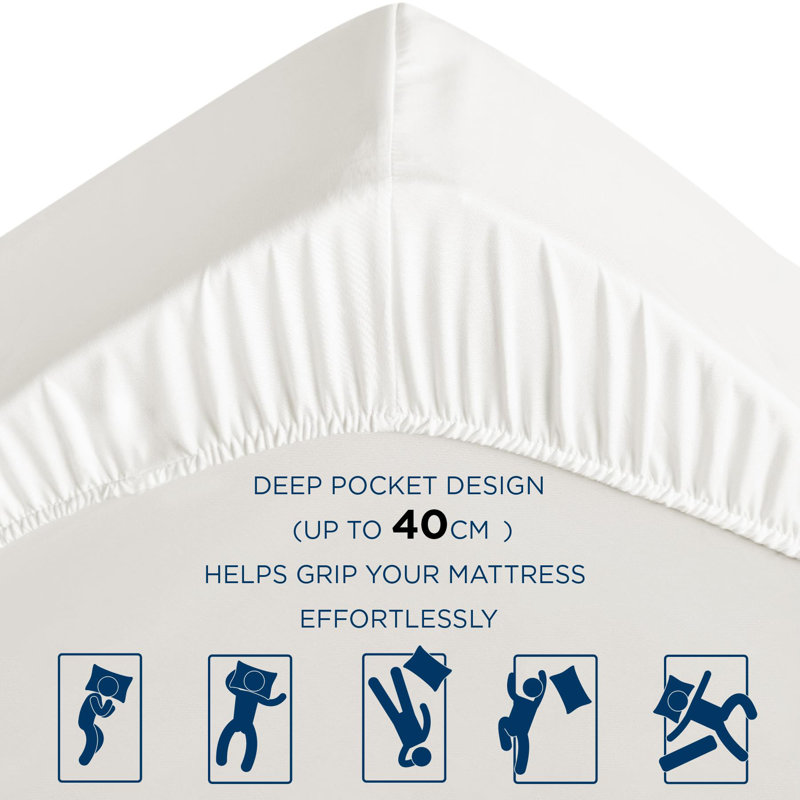Bedsure Bed Fitted Sheet With 16 Inch Deep Pocket