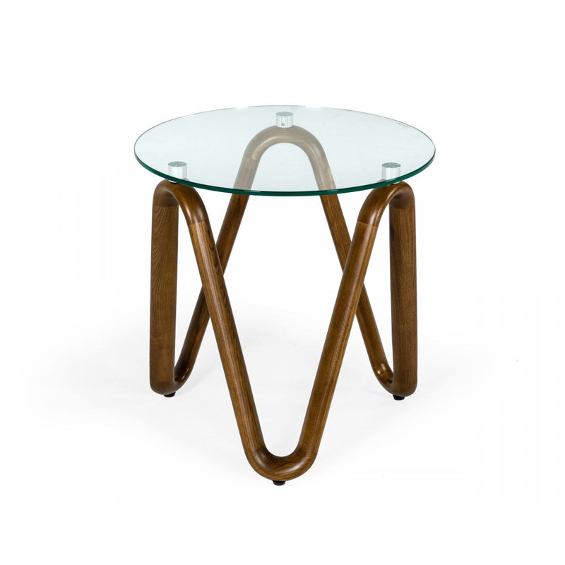 Dilekkaya Glass Top End Table