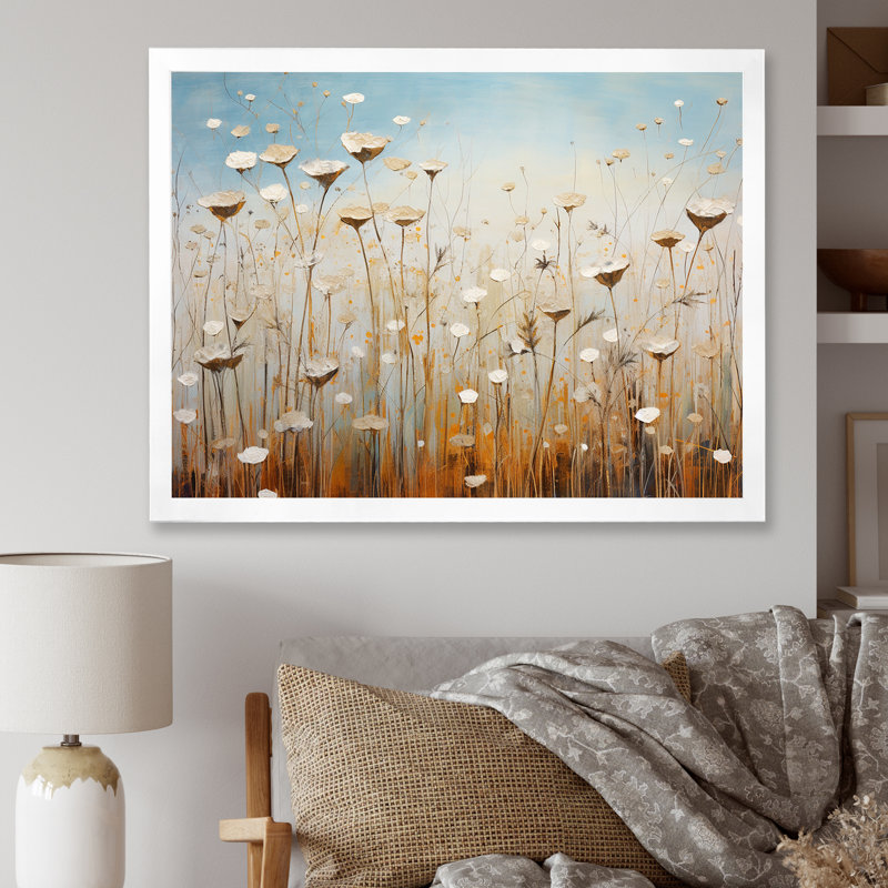 Minimalisme prairie magique sur toile, H 12 po x l 20 po x P 1 po, Cadre simple blanc
