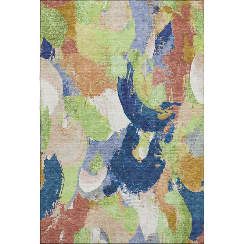 Premium Machine Washable Mouton Abstract Rug, Rectangle 10' x 14'