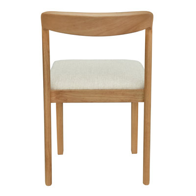 Ensemble de 2 chaises de salle à manger en bois d'hévéa massif (chêne naturel et beige)
