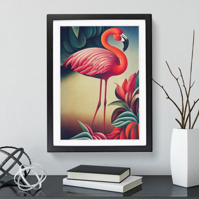 Curious Flamingo - Single Picture Frame Print