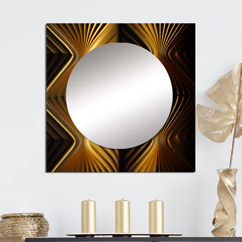 «Op-Art Retro Gold Geometric Dimensions I - Abstract», 36 po x 36 po