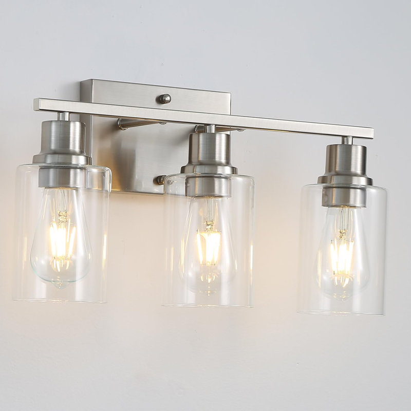 Appliques murales modernes avec abat-jour en verre transparent, luminaires de meuble-lavabo pour salle de bain, salon, chambre à coucher et couloir
