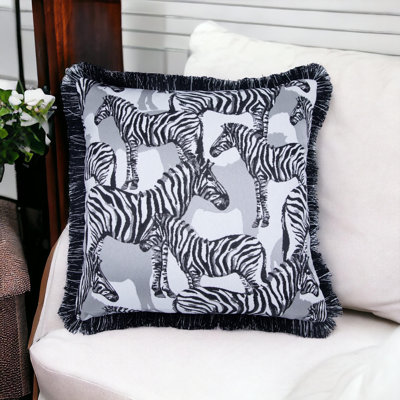Housse de coussin réversible à imprimé animal