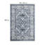 Tapis rétro vintage bleu et gris en faux cachemire-1885981404