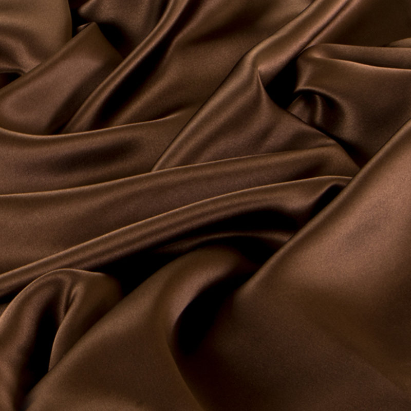 Zippered Natural Silk Pillowcase, King Pillowcase, Brown