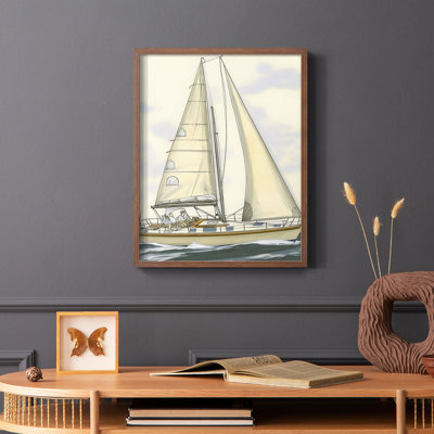 NAUTICAL Series Cxxxi - Impression encadrée de qualité supérieure - Prêt à être accroché - Aucun clou requis