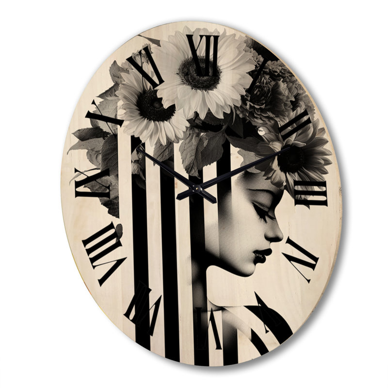 Horloge murale en bois massif Palsgrave, Très grand