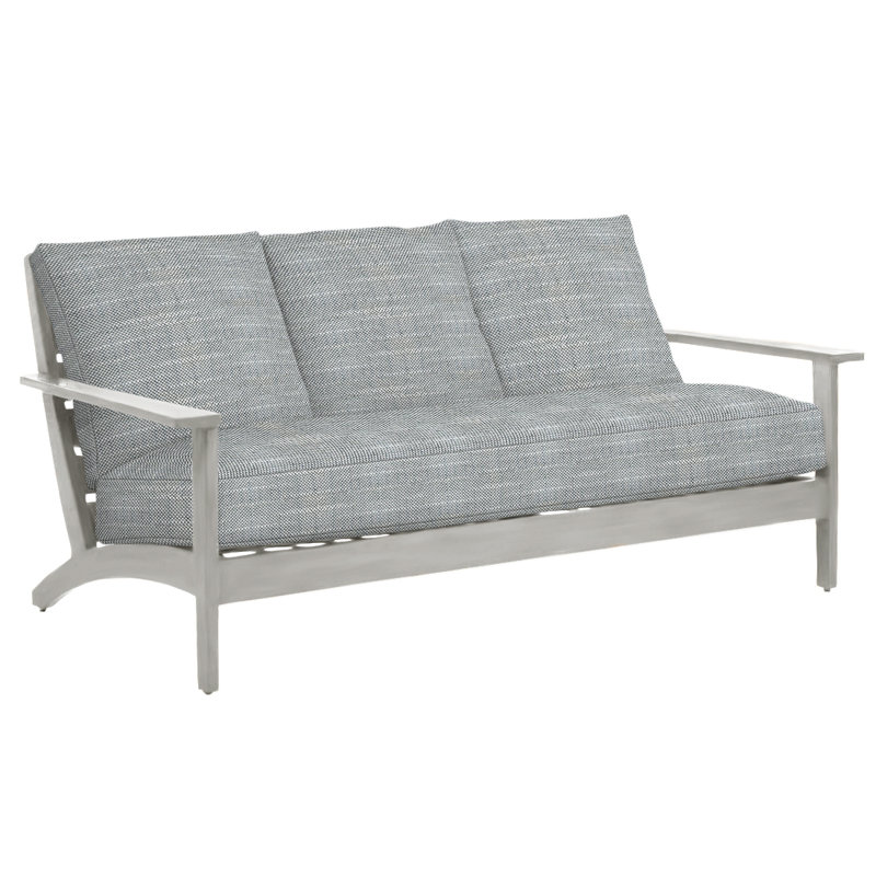 Kennebunkport Aluminum Sofa - Oyster, Kennebunkport #24 Oyster, No Welt, Dove Sunbrella® Linen