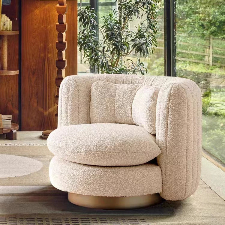 Upholstered Boucle Swivel Accent Chair