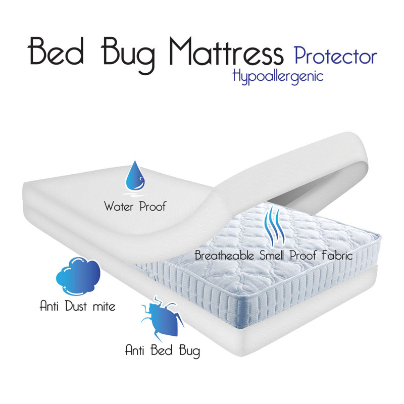 Housse de protection imperméable pour matelas avec fermeture à glissière Dorcaster Alwyn