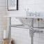 Stone Oval Console Bathroom Sink with Faucet and Overflow-1749126416