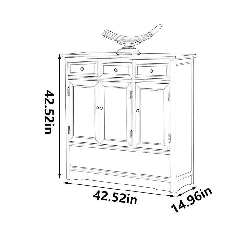 Classic solid wood furniture storage shoe cabinet