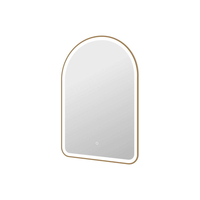 40 Inch Arch LED Front and Backlit Wall Mirror in Satin Gold, Satin Gold, 40" x 27"