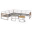 Outdoor Conversation Sets For 6-7 People With Galvanized Iron Frame Corner Sofa-366454978