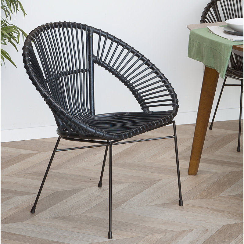 Pegeia 40cm H Slat Back Side Chair, Black