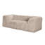 Canapé modulaire deux places couleur taupe, garni de fausse fourrure et de mousse haute densité compressée, avec accoudoirs et coin d'angle.-110247745