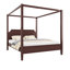 Grand lit plateforme à baldaquin en bois avec tête de lit et pieds de support-1425476990-1425476988