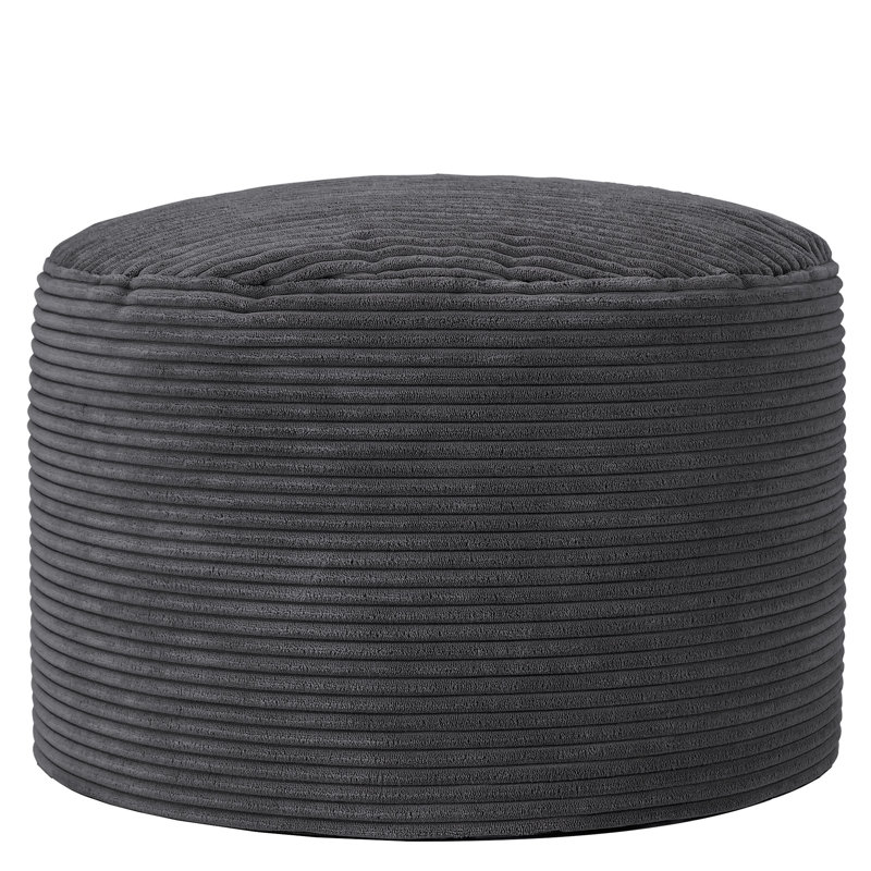 Milano Corduroy Footstool, Charcoal Grey