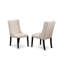 9-piece dining set includes a dinner table & 8 Cream Linen Fabric dining chairs & black legs with Button Tufted Back - Sand Blasting Black finish.-737156495-737156494-708555917