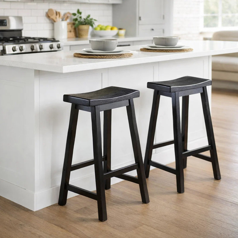 Justinian Counter Stool, Short Stool (18” Seat Height), Black