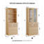 71" H X 47.3" W Bookcase Cabinet With Tempered Glass Doors & 3 Large Drawers (B+D)