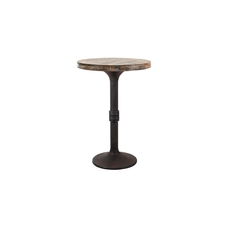 Table ronde en pin Oryana, Hauteur de comptoir (36 po), Naturel antique