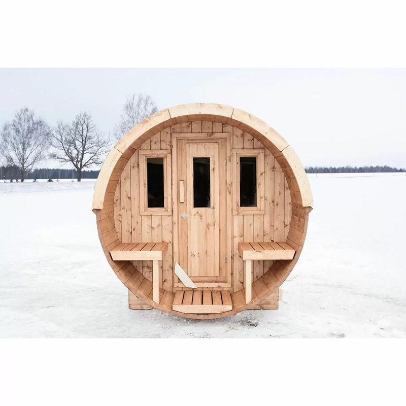 Barrel Sauna 250 inc. Log Burner Heater, Black